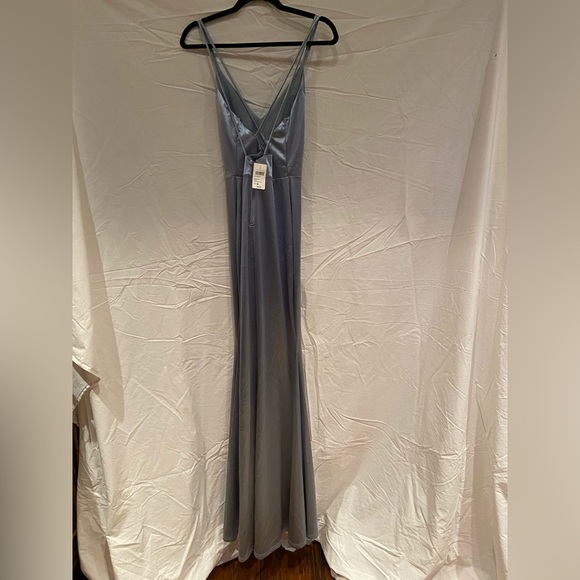 NWT, Formal dress, slate, spaghetti straps, sz M - Picture 3 of 6